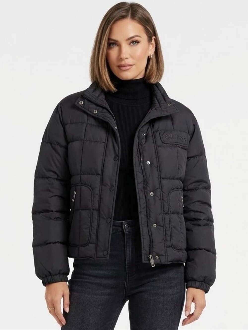 GUESS Puffer Coat Down Filled Black Women